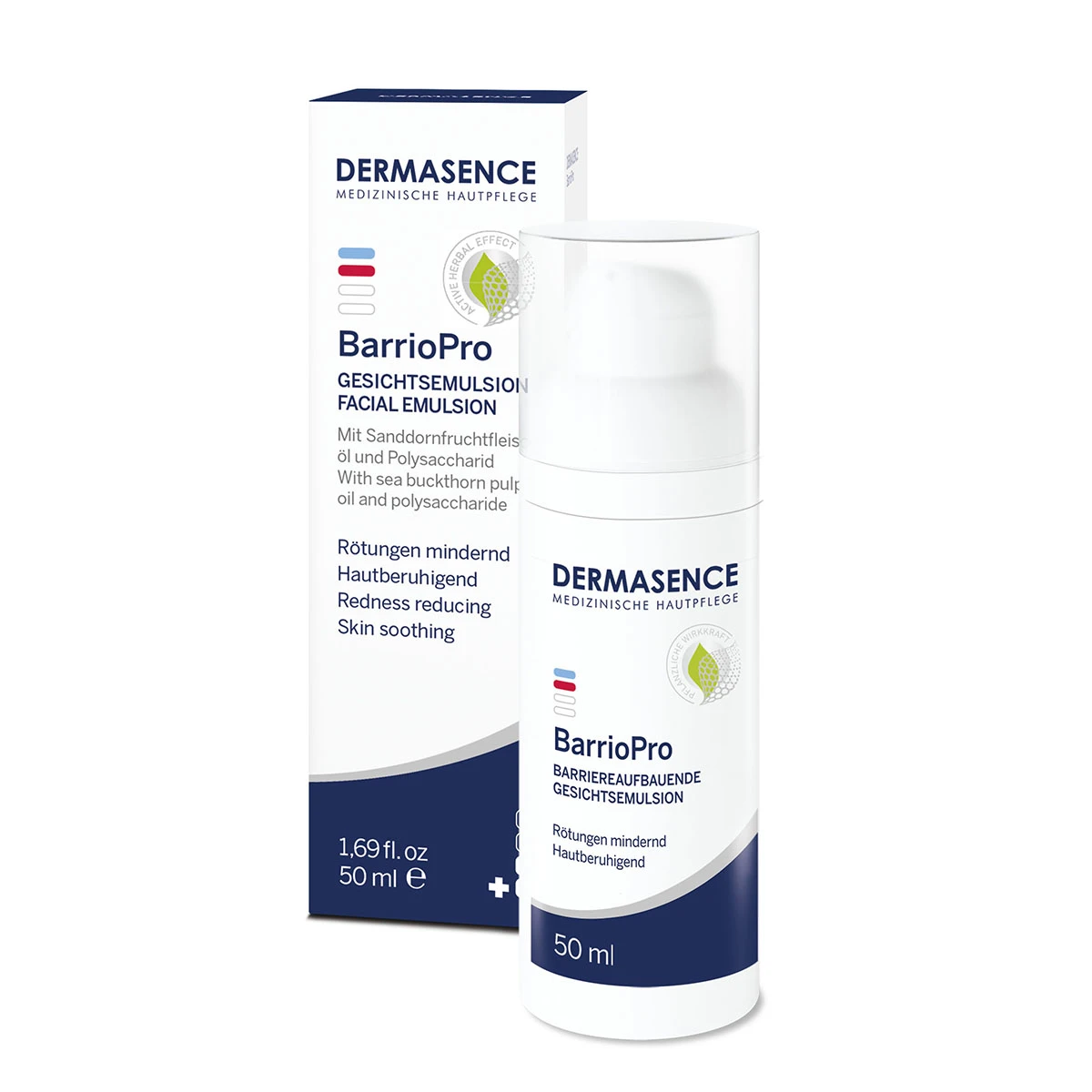 NL_DERMASENCE-BarrioPro-GesichtsemulsionB00E6D5TIK.MAIN_ Dermasence BarrioPro Barrier-building facial emulsion 50ml bottle, for irritated and redness-prone skin.