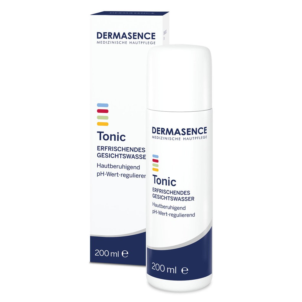 Dermasence Refreshing Facial Tonic 200ml, white bottle with green label