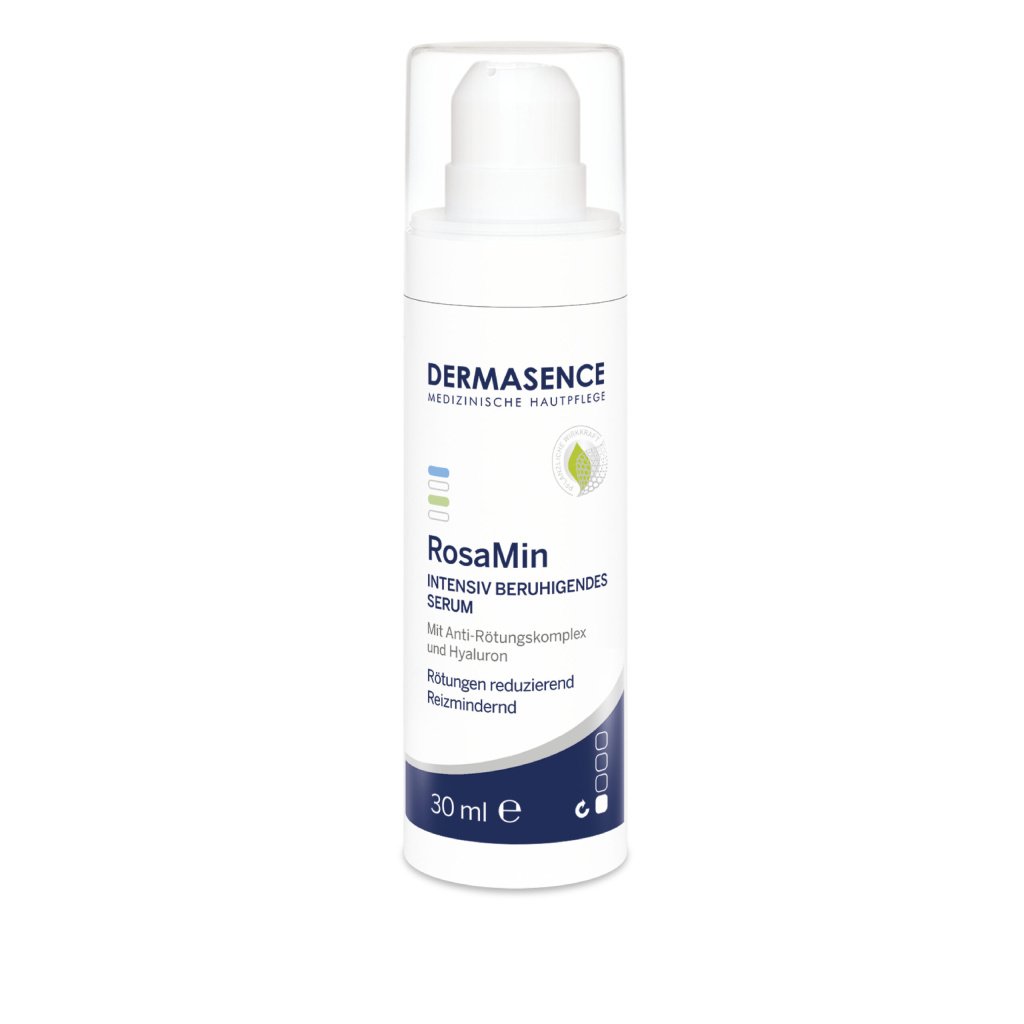 Dermasence RosaMin Intensively soothing serum, 30ml, for rosacea and redness-prone skin.