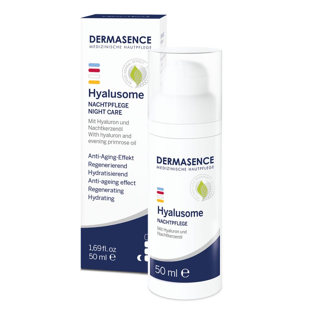 White Dermasence Hyalusome Nachtpflege 50ml tube, anti-aging night cream with hyaluron.